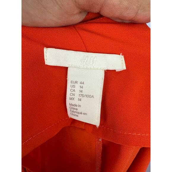 H&M Orange V-Neck Camisole Tank Top Size 14 - Picture 4 of 5